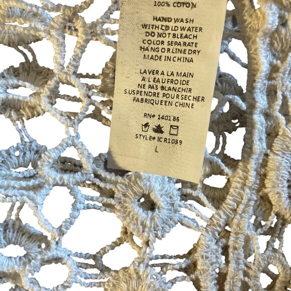 Lovely 153 Vintage Cotton Cream Crochet Top Boho Fairy Whimsy Cottagecore L - Picture 7 of 7